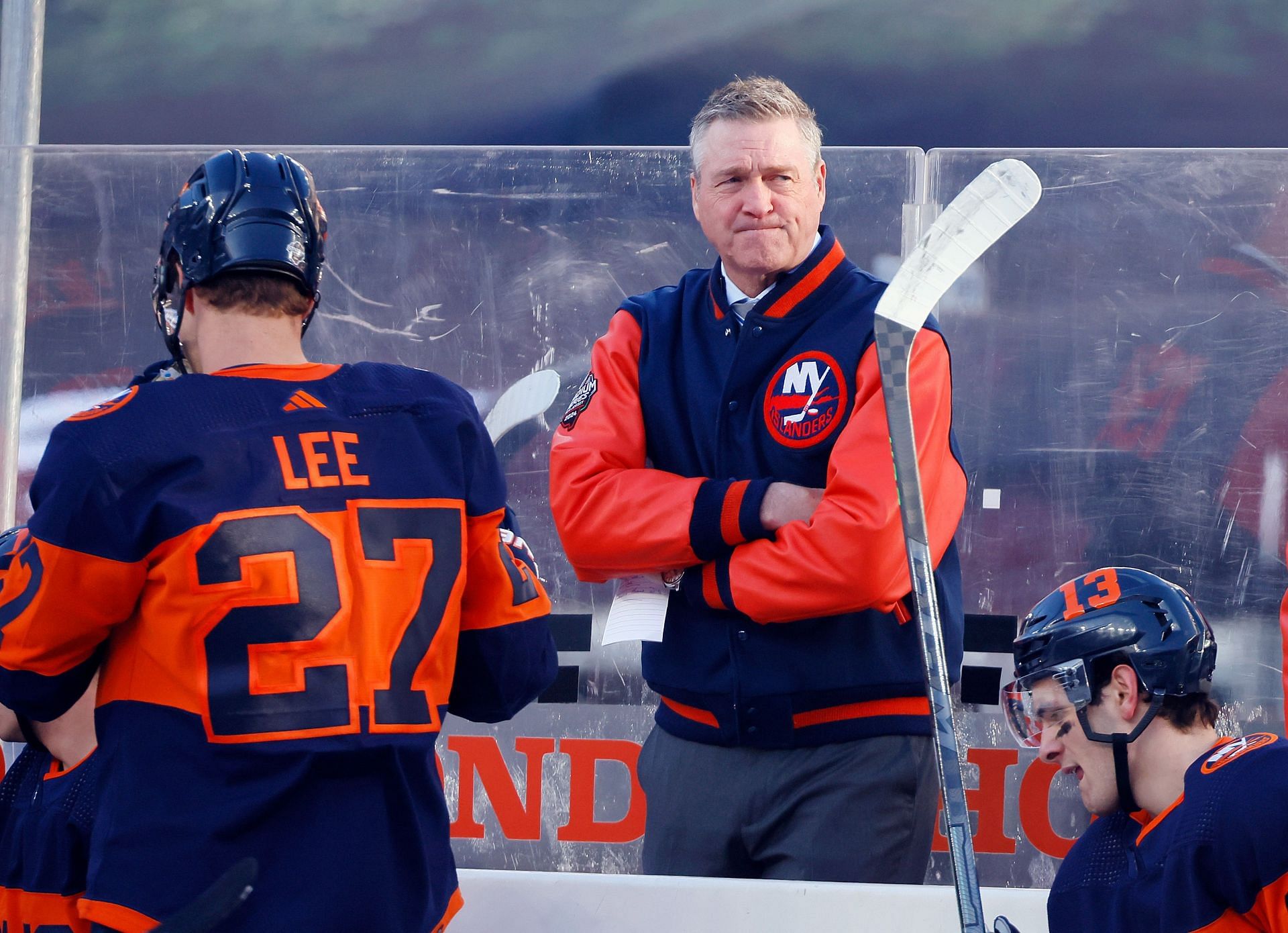Head Coach Patrick Roy at the 2024 Navy Federal Credit Union Stadium Series