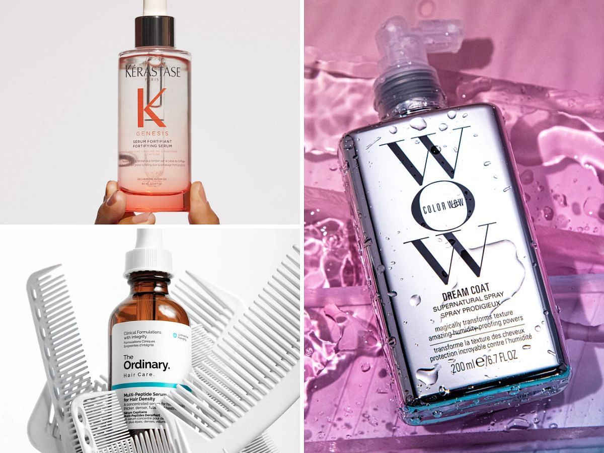 Hair serums for color-treated hair (Image via @TheOrdinary, @Kerastase, @ColorWOWHair)