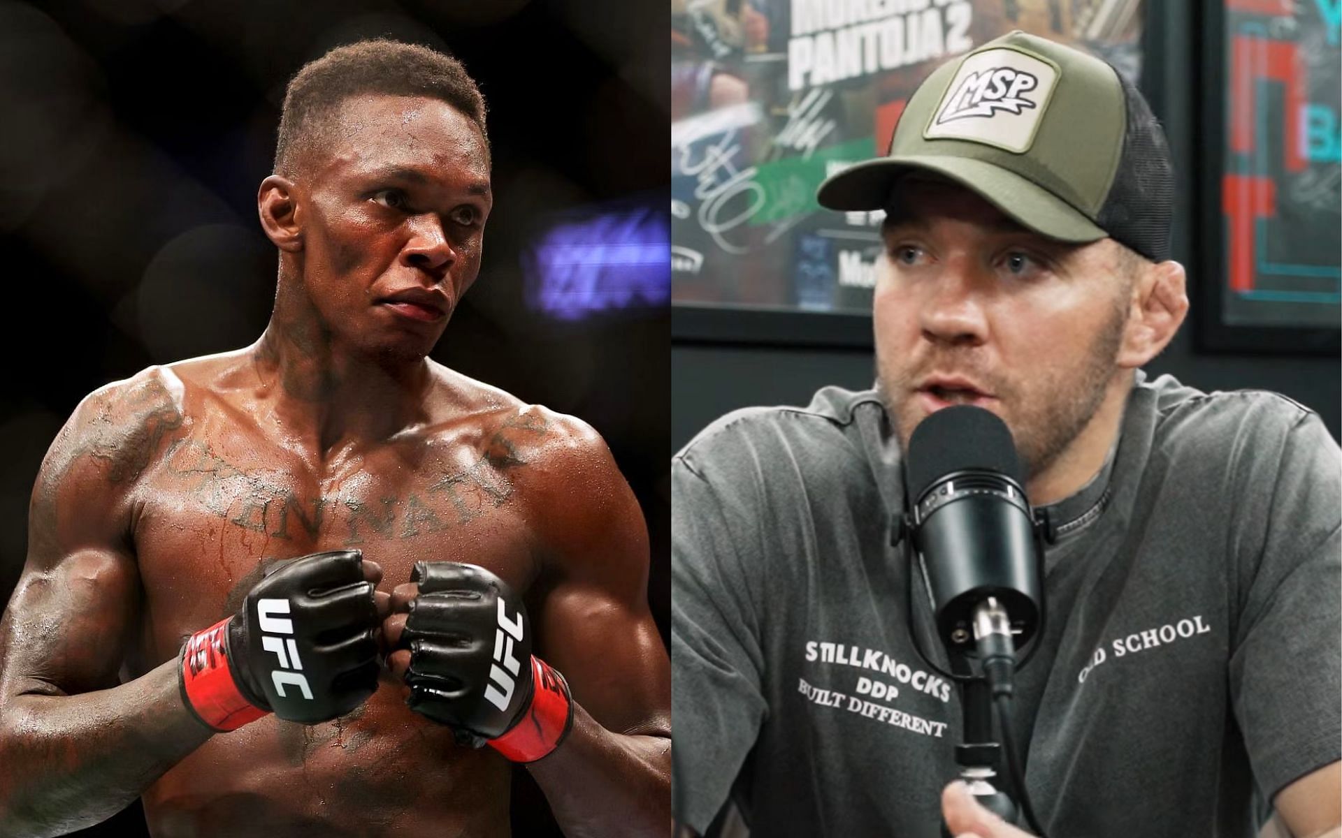 Dricus du Plessis (right) opens up on declining to face Israel Adesanya (right) at UFC 300 [Images Courtesy: @cameronsaaiman on YouTube and @GettyImages]