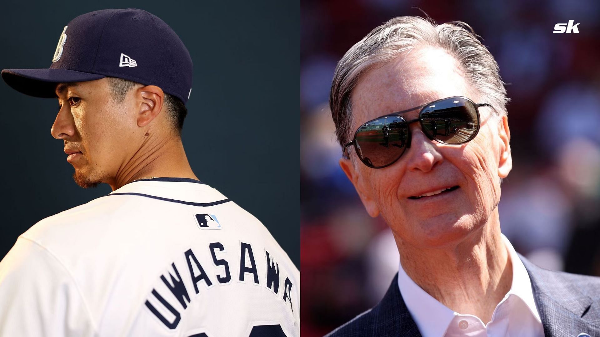 Boston red Sox Pitcher Naoyuki Uwasawa &amp; Owner John Henry 