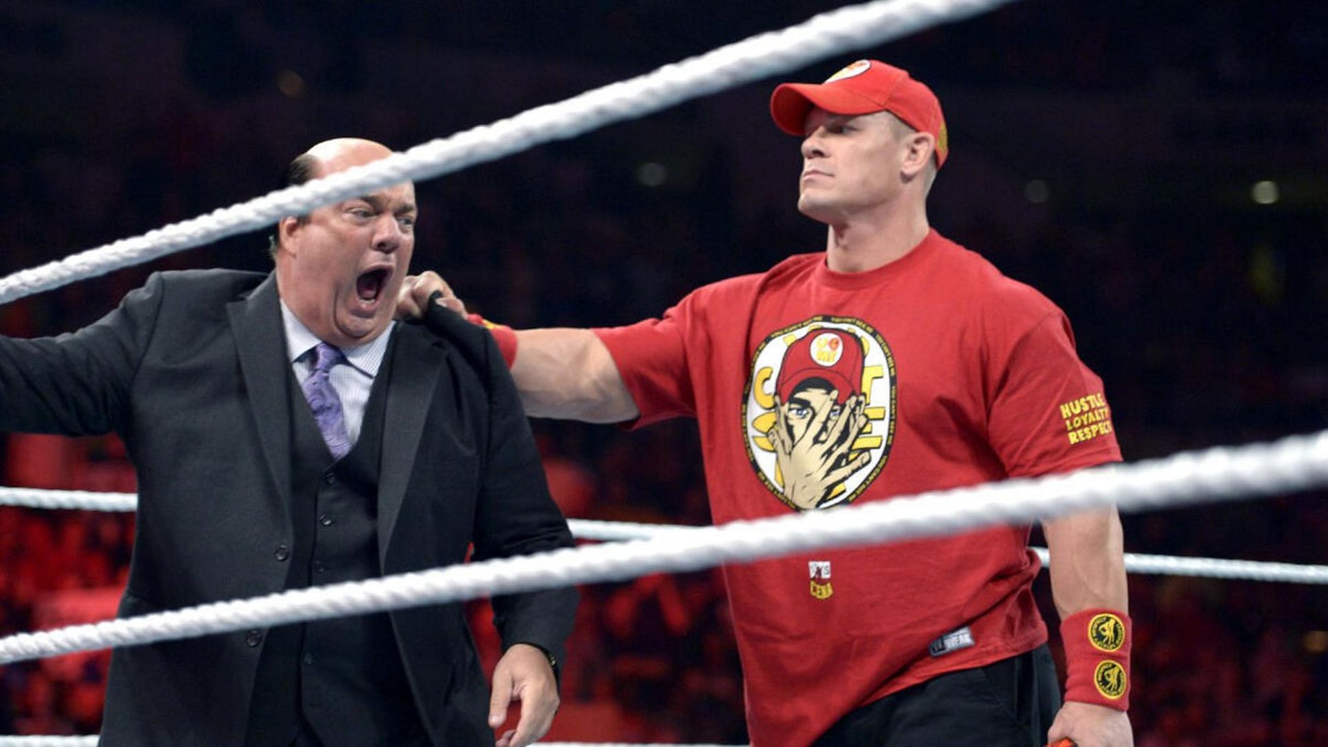 Paul Heyman and John Cena on WWE RAW days before Night of Champions 2014.