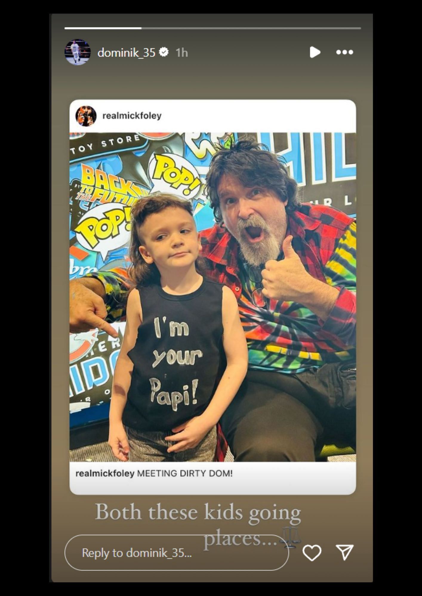 Dominik Mysterio&#039;s Instagram story