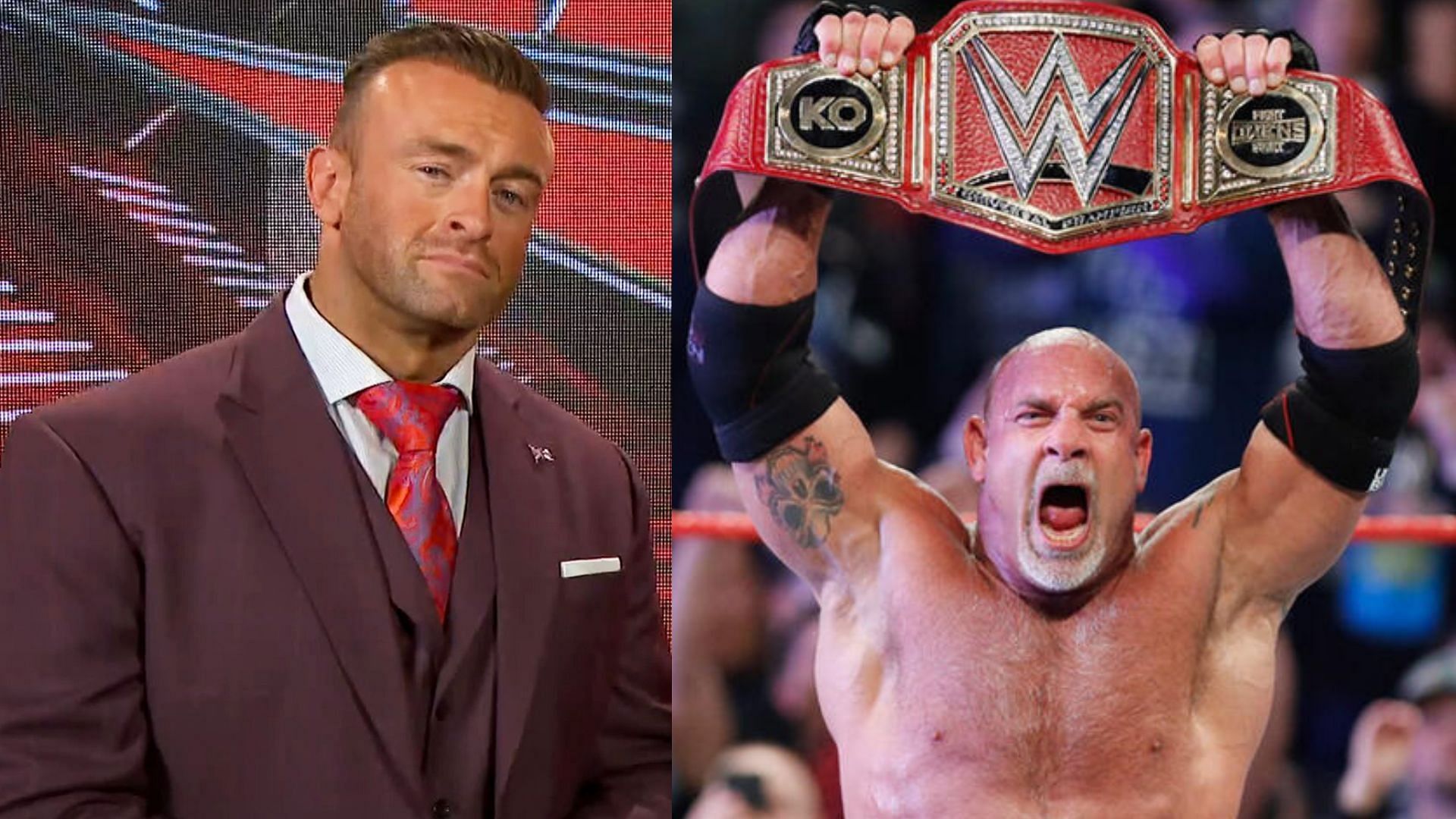 SmackDown GM Nick Aldis; WWE Hall of Famer Goldberg