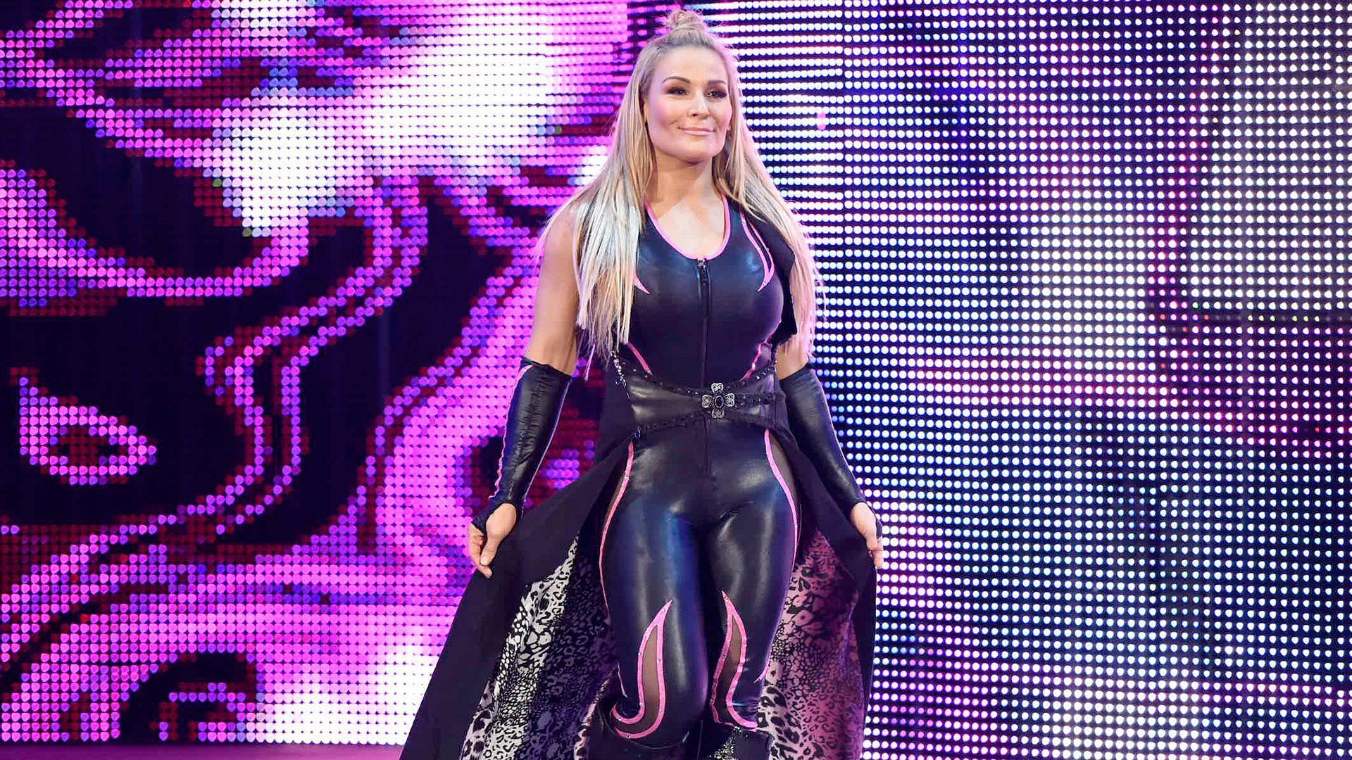 Natalya heads to the ring on WWE RAW