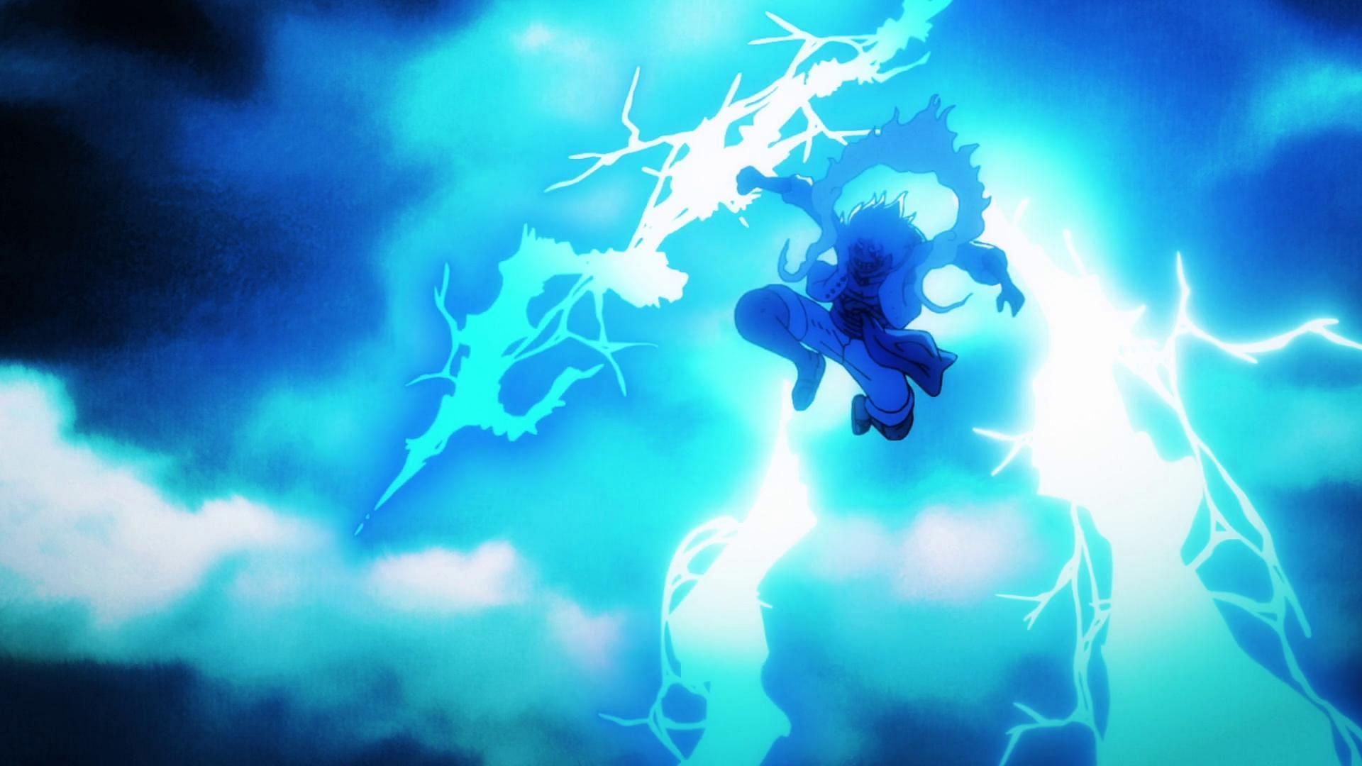 Luffy&#039;s Gum-Gum Lightning attack as seen in the One Piece anime (Image via Toei Animation)