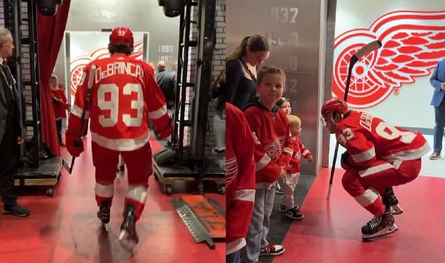 WATCH: Alex DeBrincat shares a heartwarming moment as with his 1-year-old son Archie in tunnel