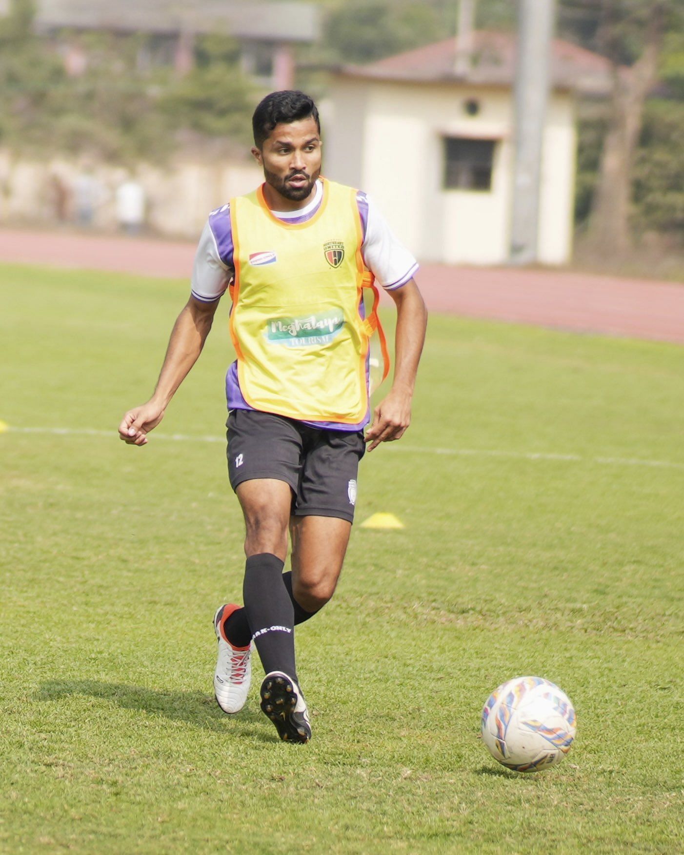 Asheer Akhtar snapped in training for NorthEast United. [NEUFC]