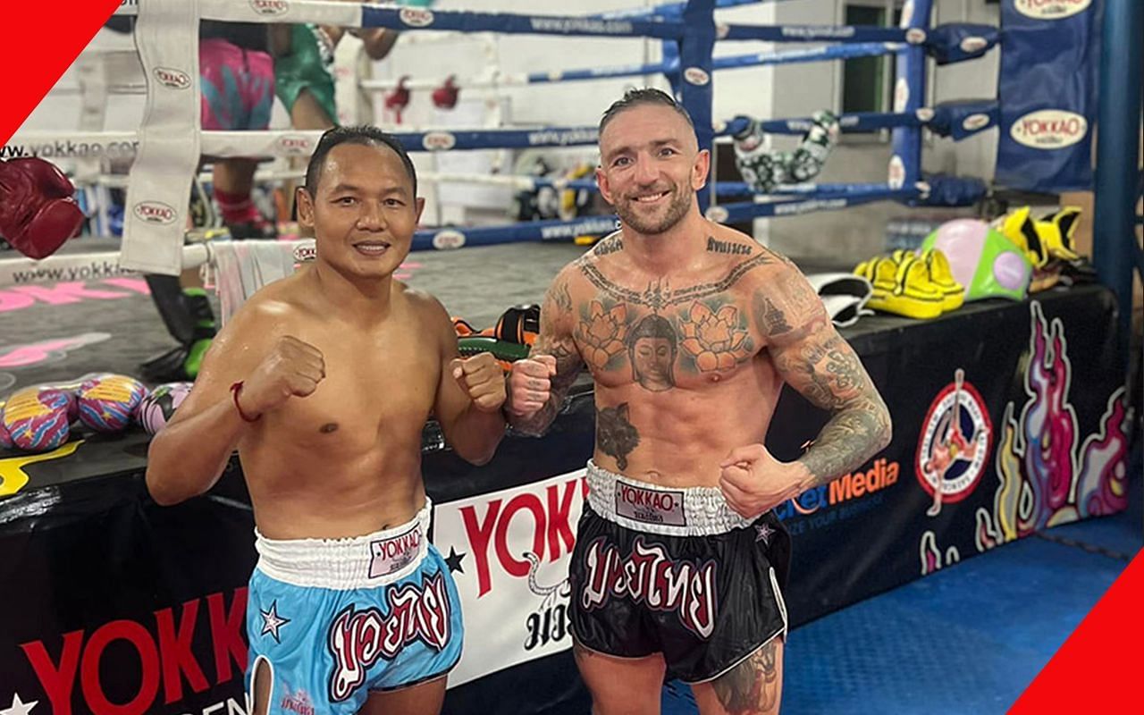 Liam Harrison (left) recalls the brutal matchup he had against Saenchai in 2011