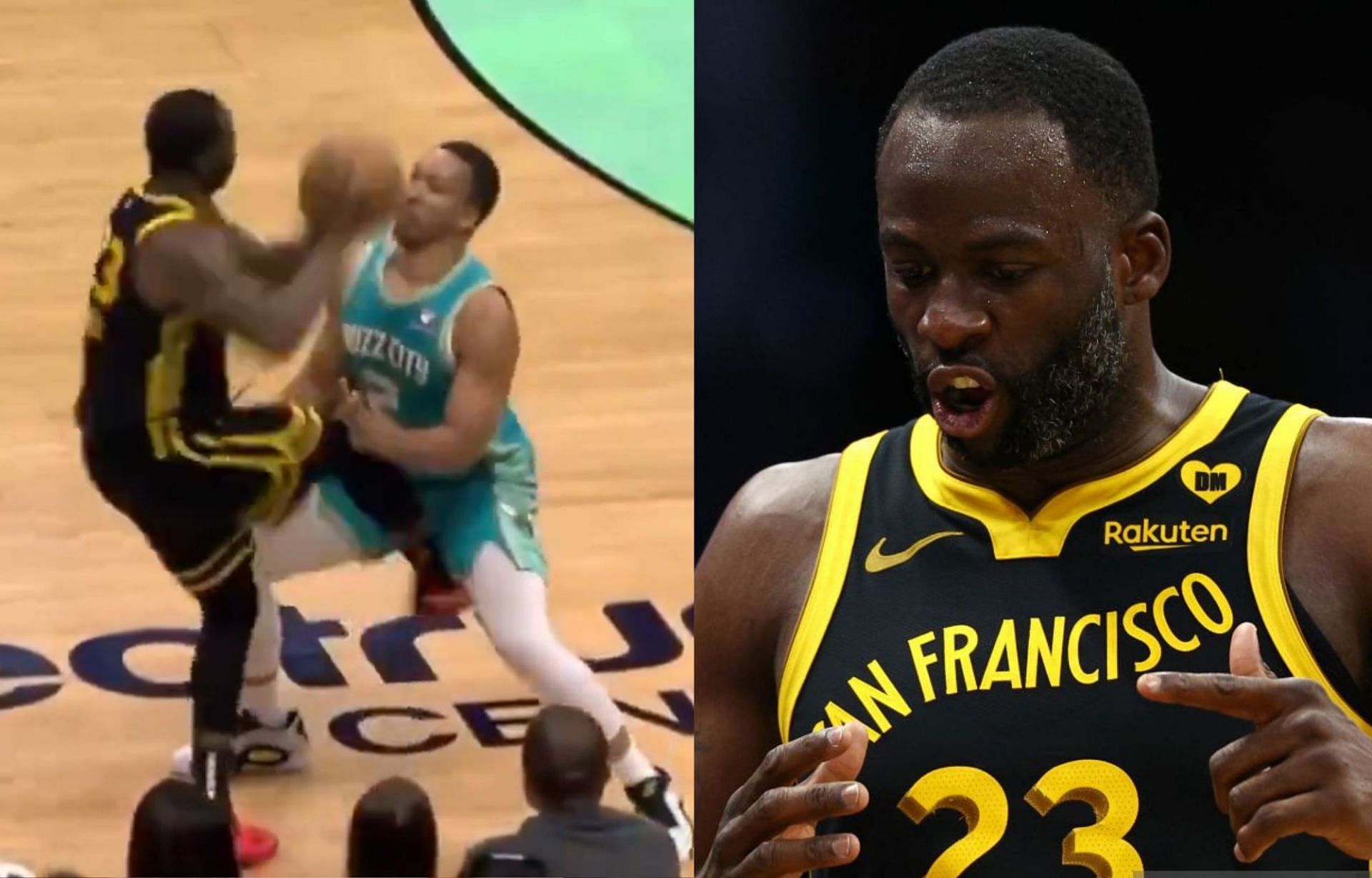 Draymond Green got called with a regular foul as he almost kicked Grant Williams in the groin area