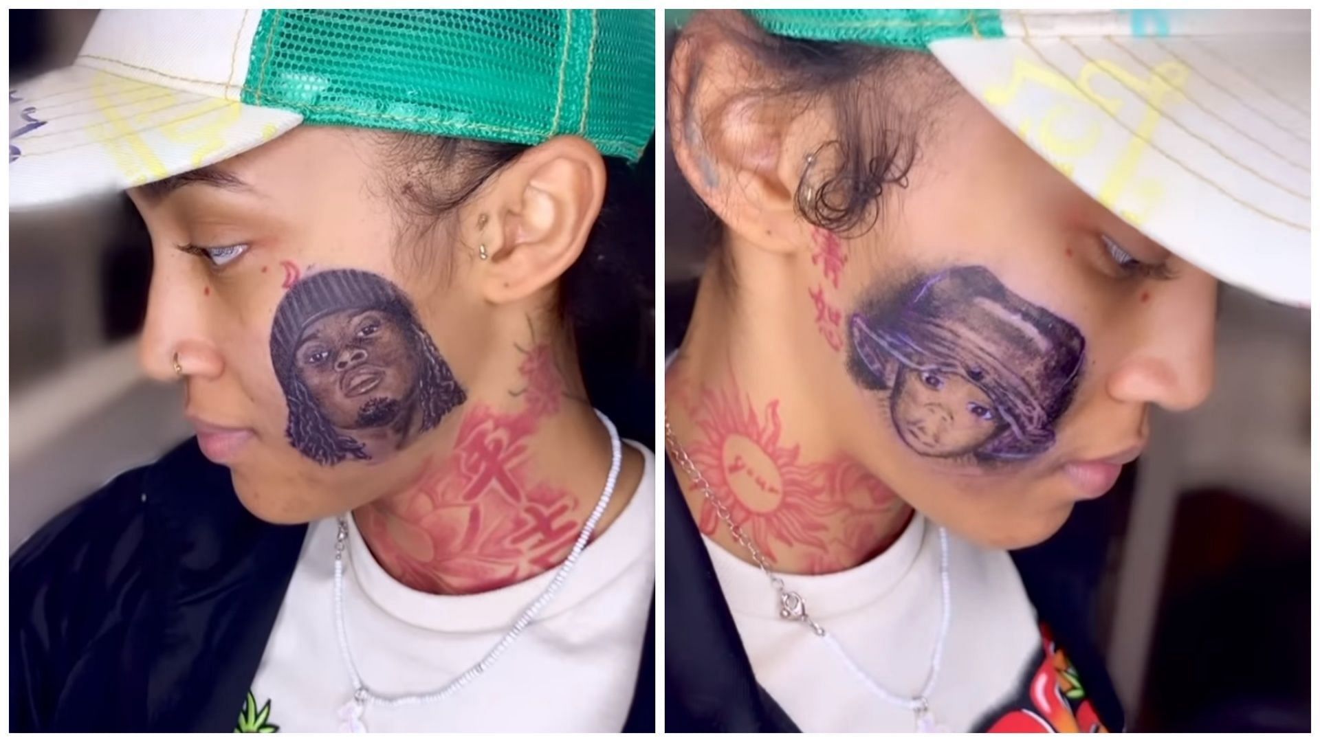 WE GOT A CHRISEAN ROCK ON OUR HANDS”: Rapper Presidentialrosee getting a  tattoo of Twitch streamer Kai Cenat on her face sparks wild reactions online