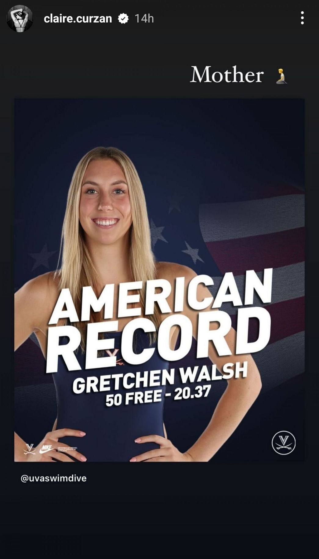 Claire Curzan reacts to Gretchen Walsh setting new 50m freestyle ...