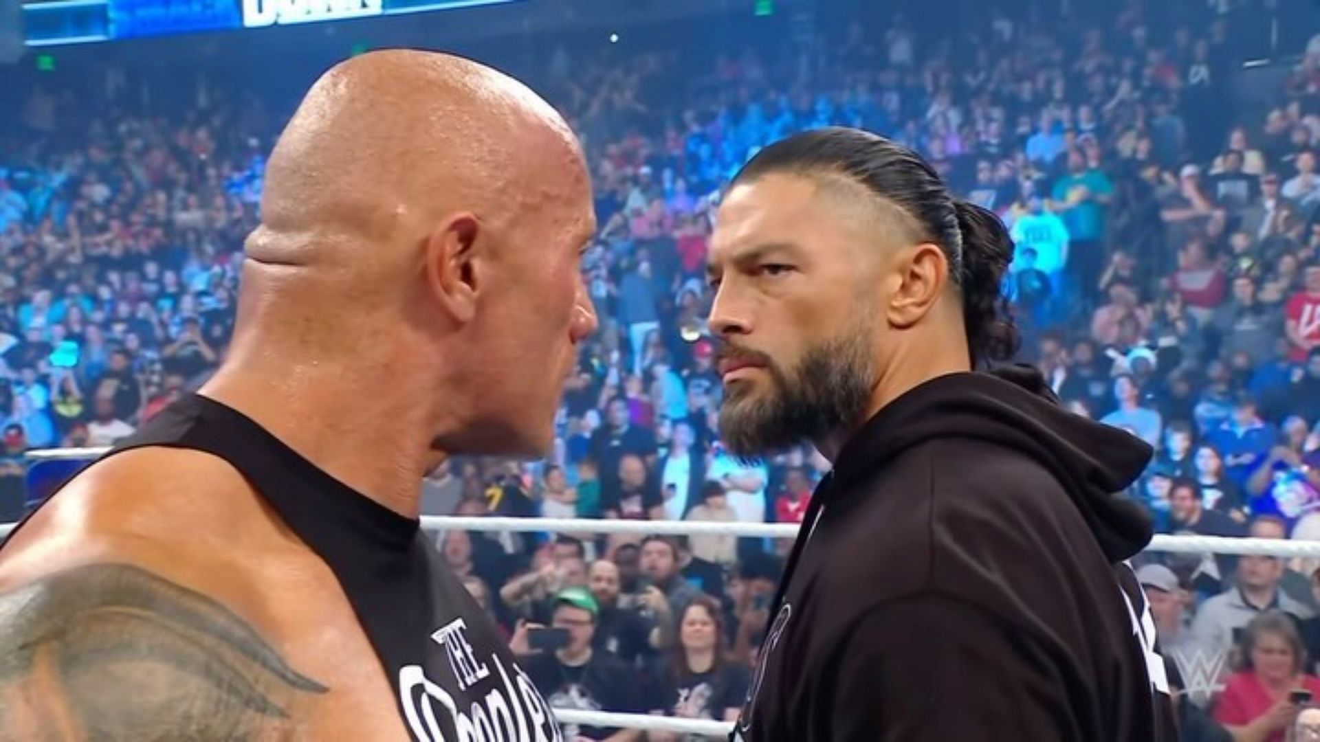 The Rock and Roman Reigns on an episode of WWE SmackDown.