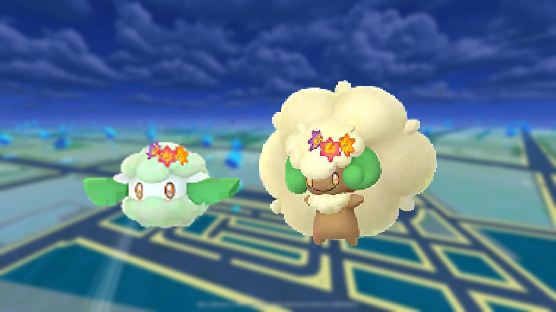 Cottonee and Whimsicott with Flower Crown (Image via TPC)