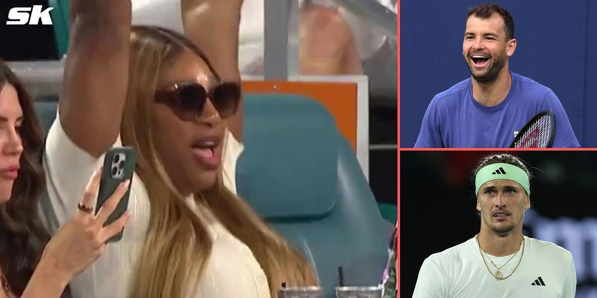 Serena Williams attends Miami Open 2024 SF between Grigor Dimitrov and Alexander Zverev