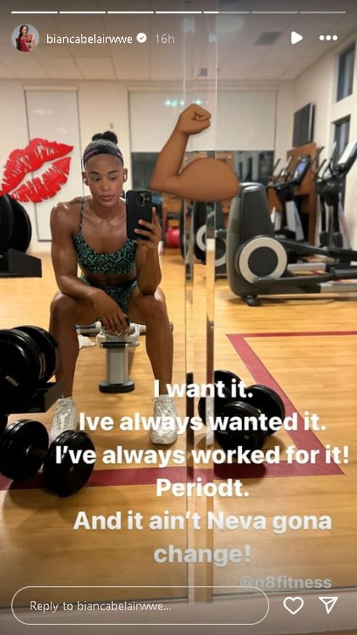 A screengrab of Bianca Belair's Instagram Story