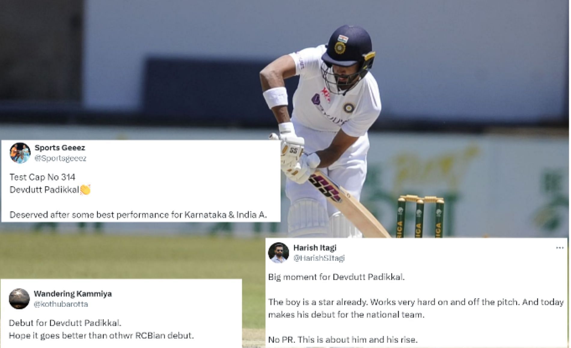Hope it goes better than other RCBian debut" - Fans react to Devdutt  Padikkal making Test debut for India in 5th England Test