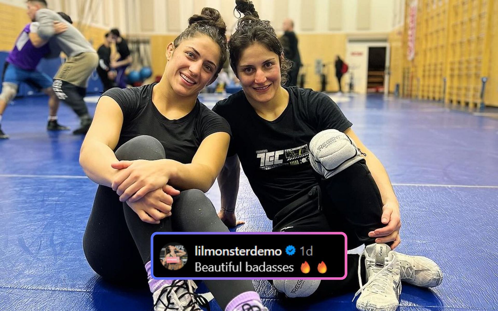 Loopy Godinez shares a training photo with her sister Ana Godinez