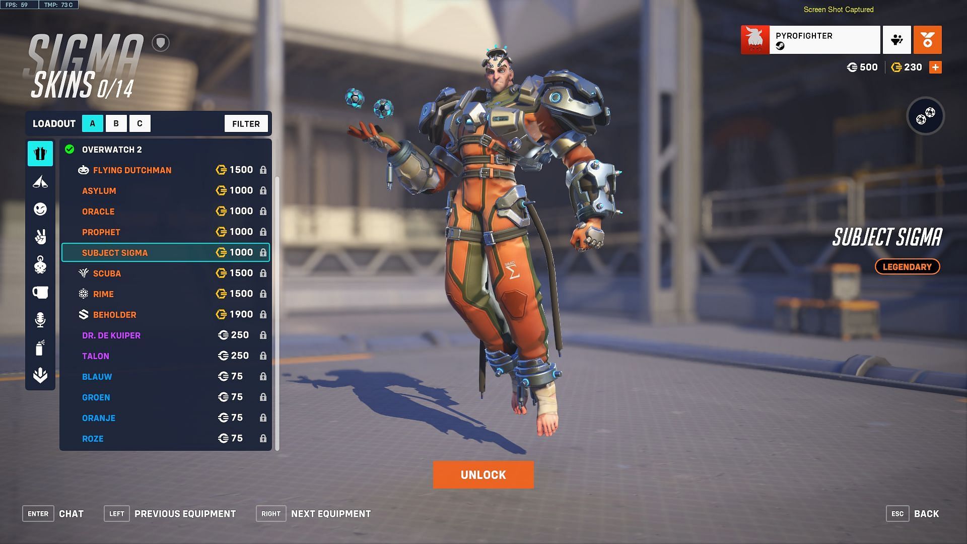 Subject Sigma skin as seen in Overwatch 2 (Image via Blizzard Entertainment)