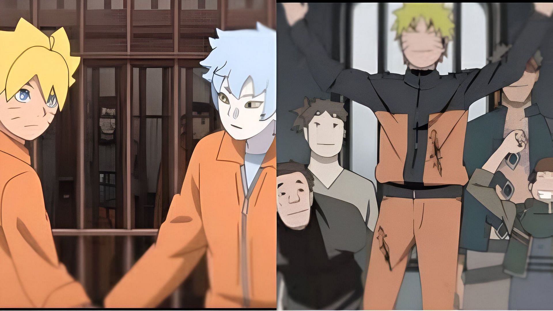 Boruto and Mitsuki (left) and Naruto (right) (Image via Studio Pierrot)