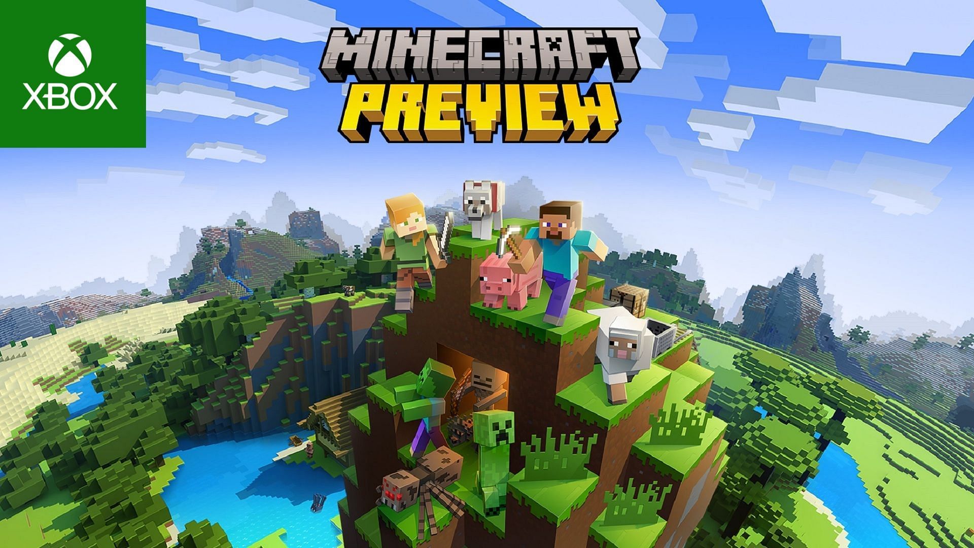 Minecraft Preview on Xbox consoles can be downloaded as a separate program (Image via Mojang/Microsoft)