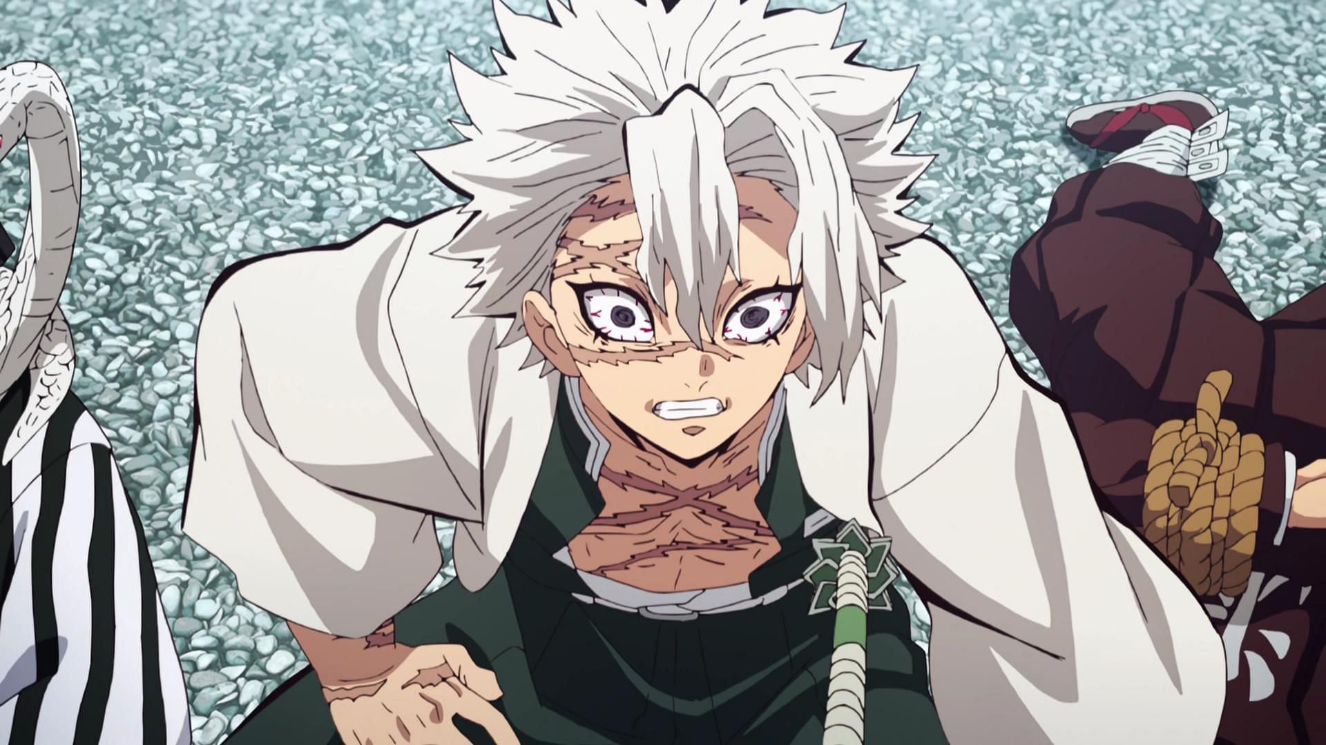 Sanemi Shinazugawa as seen in the anime series (Image via Ufotable)