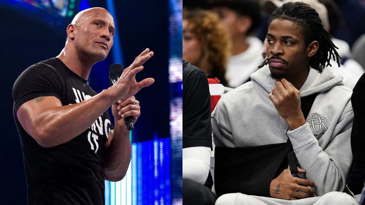 Ja Morant catching a stray from The Rock at WWE SmackDown has NBA fans wheezing