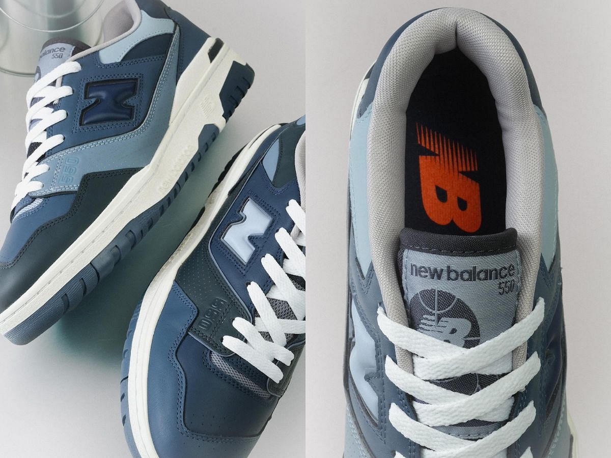 BEAMS x New Balance 550 &ldquo;Indigo&rdquo; sneakers (Image via Twitter/@ModernNotoriety)