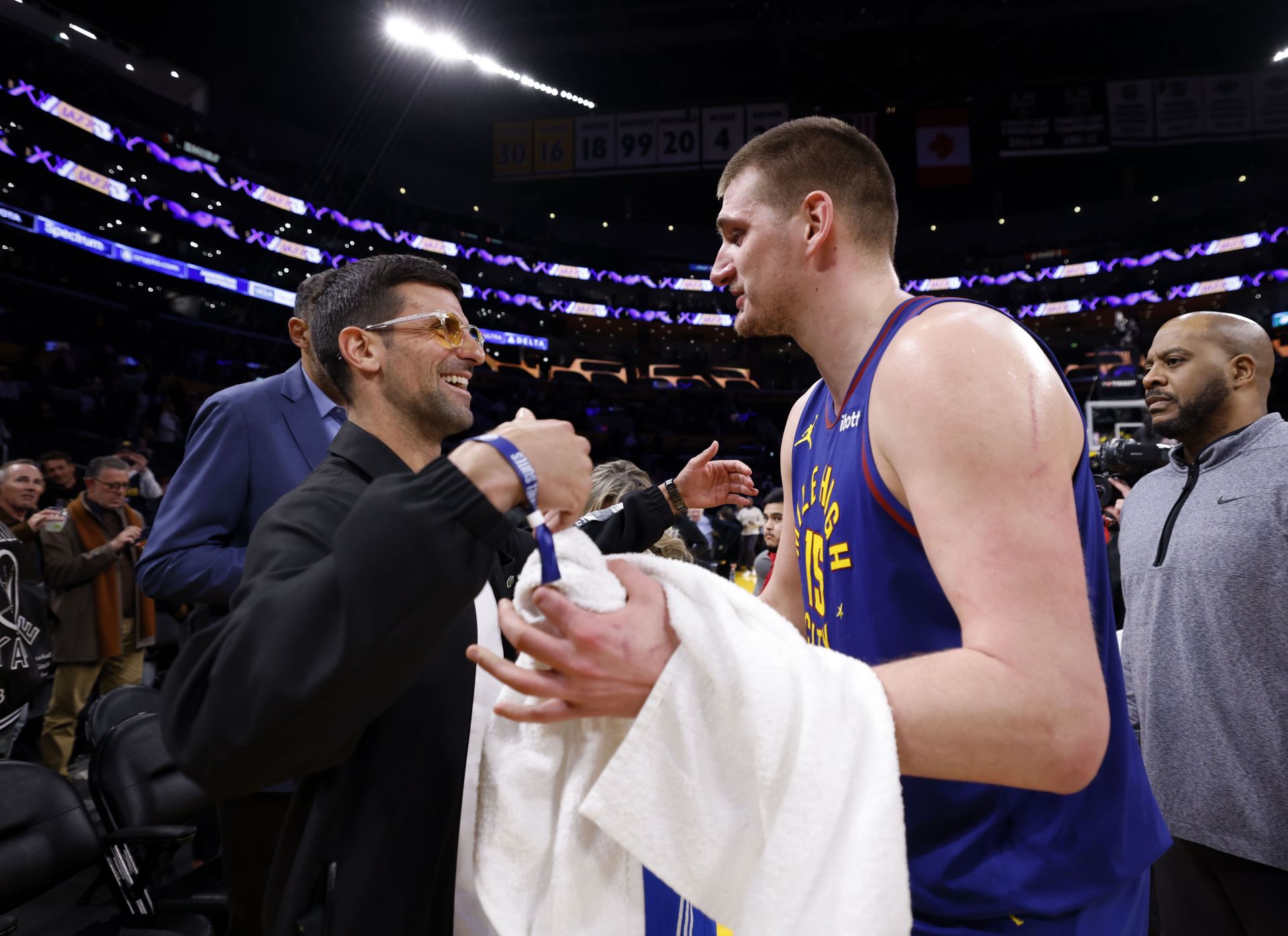 Novak at Denver Nuggets v Los Angeles Lakers match