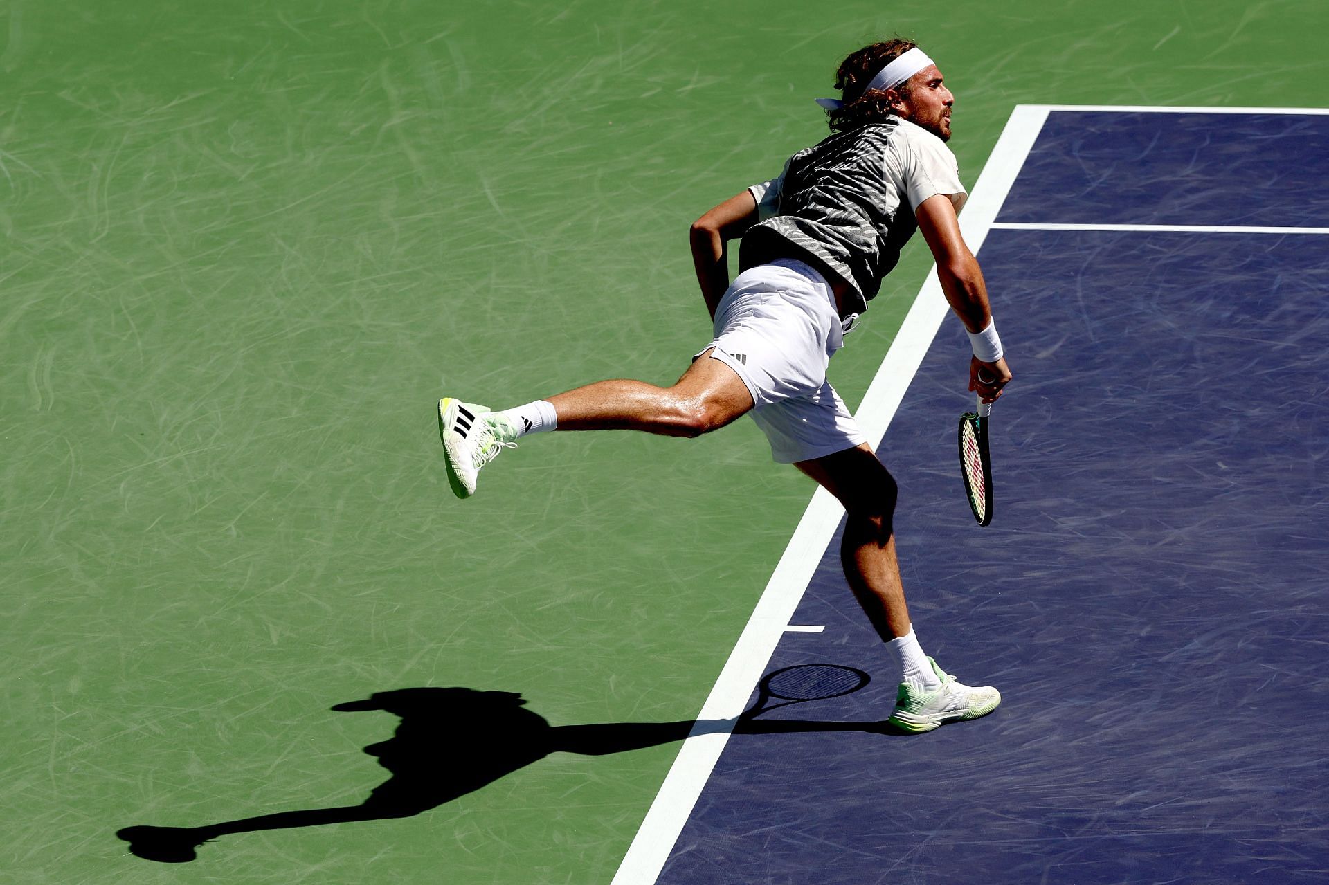 The Greek in action at the BNP Paribas Open in Indian Wells