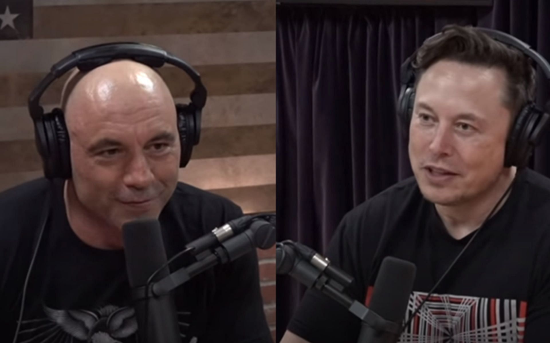 Joe Rogan (L) and Elon Musk (R) have discussed AI often. [Image via JRE YouTube]