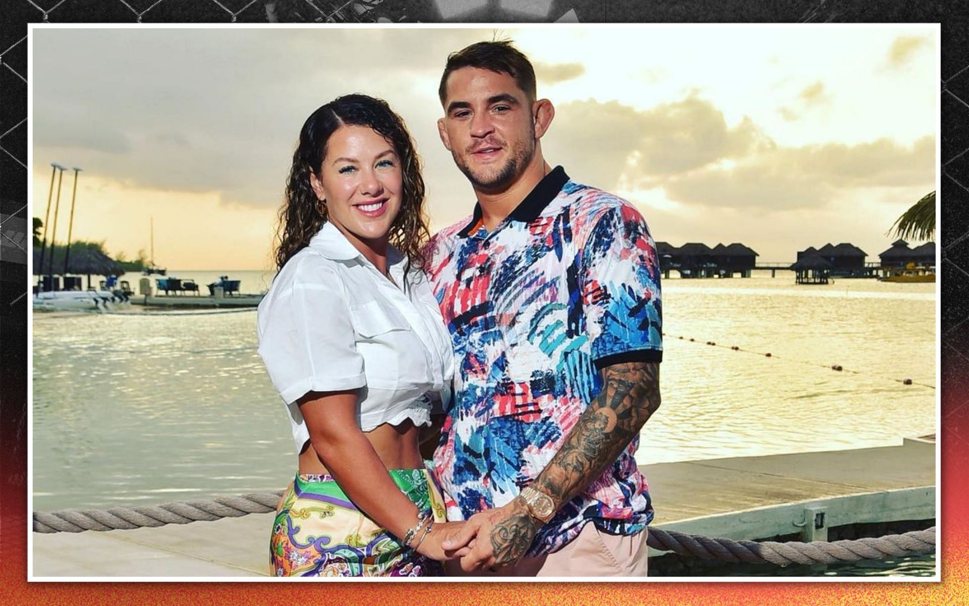 Dustin Poirier (right) with his wife Jolie Poirier (left) . [Image courtesy: @mrsjoliepoirier on Instagram]