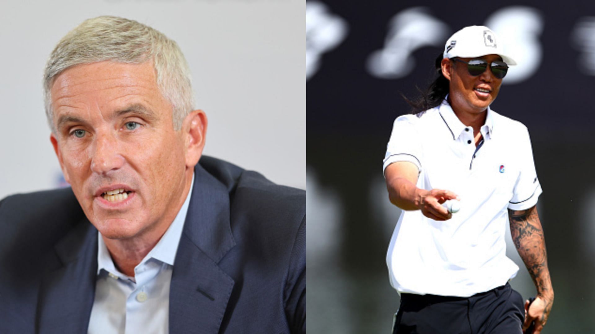 Jay Monahan, Anthony Kim (Images via Getty)