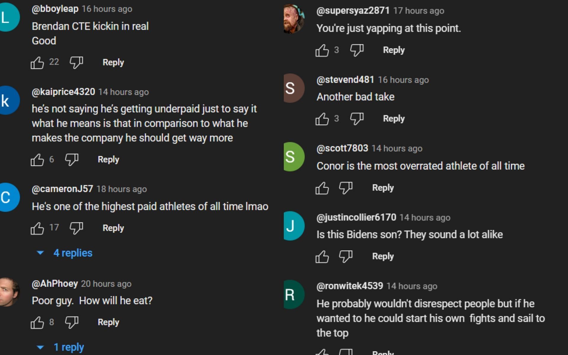 Fan reactions to Brendan Schaub&#039;s comments on Conor McGregor