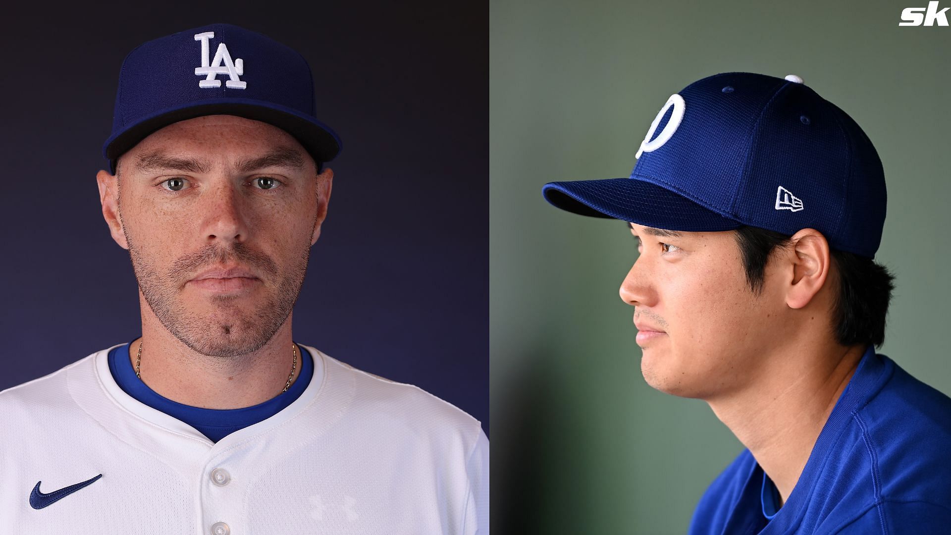 Freddie Freeman of the Los Angeles Dodgers poses for a portrait during photo day at Camelback Ranch