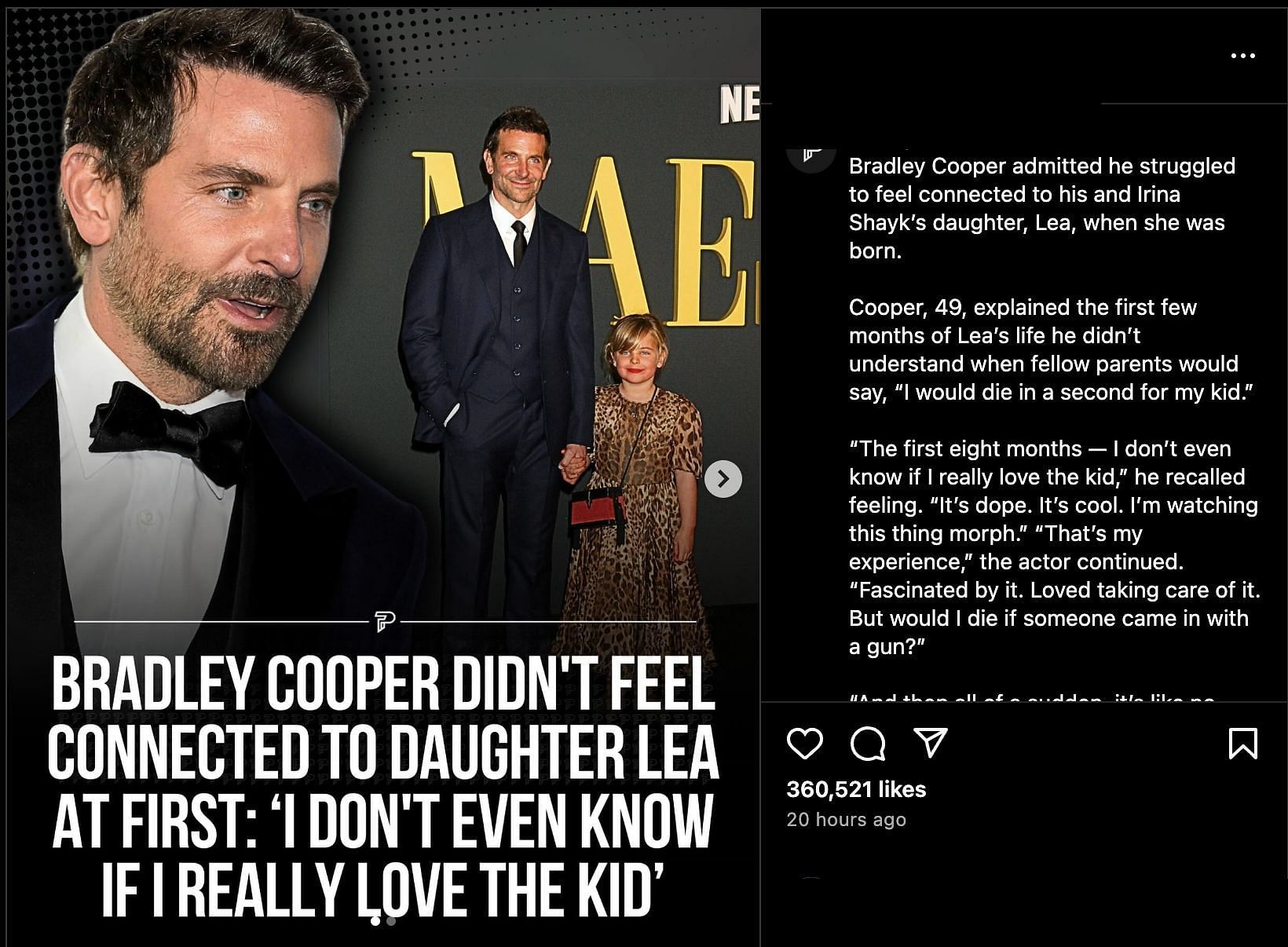Social media users slam the actor as he speaks up about his feelings as a dad. (Image via @pubity/ Instagram)
