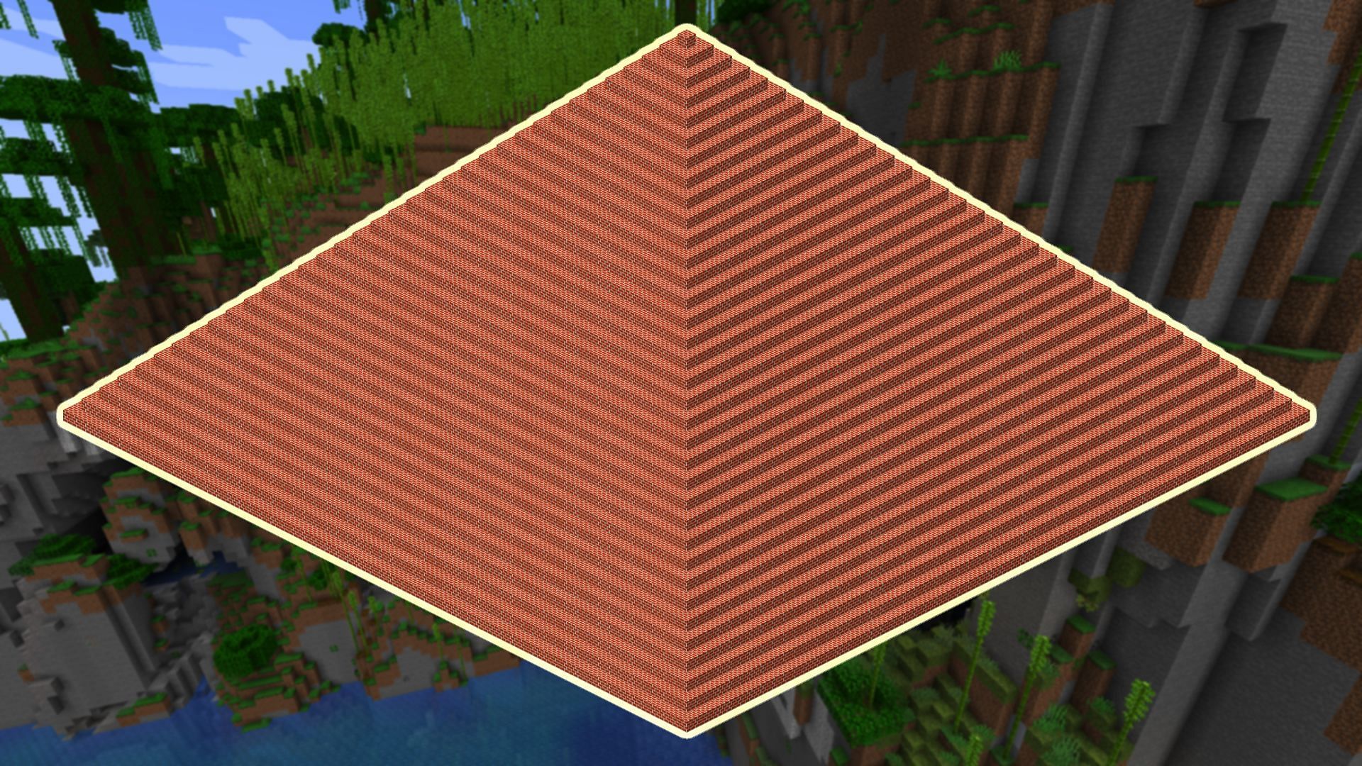 Despite being declared a bug, some think that brick pyramids were intentional to add a source of brick. (Image via Mojang)