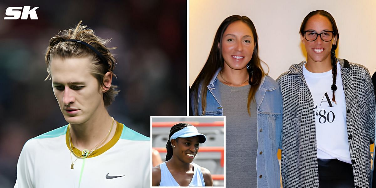 (Left to Right) Sebastian Korda, Jessica Pegula, Madison Keys, (Inset) Sloane Stephens 