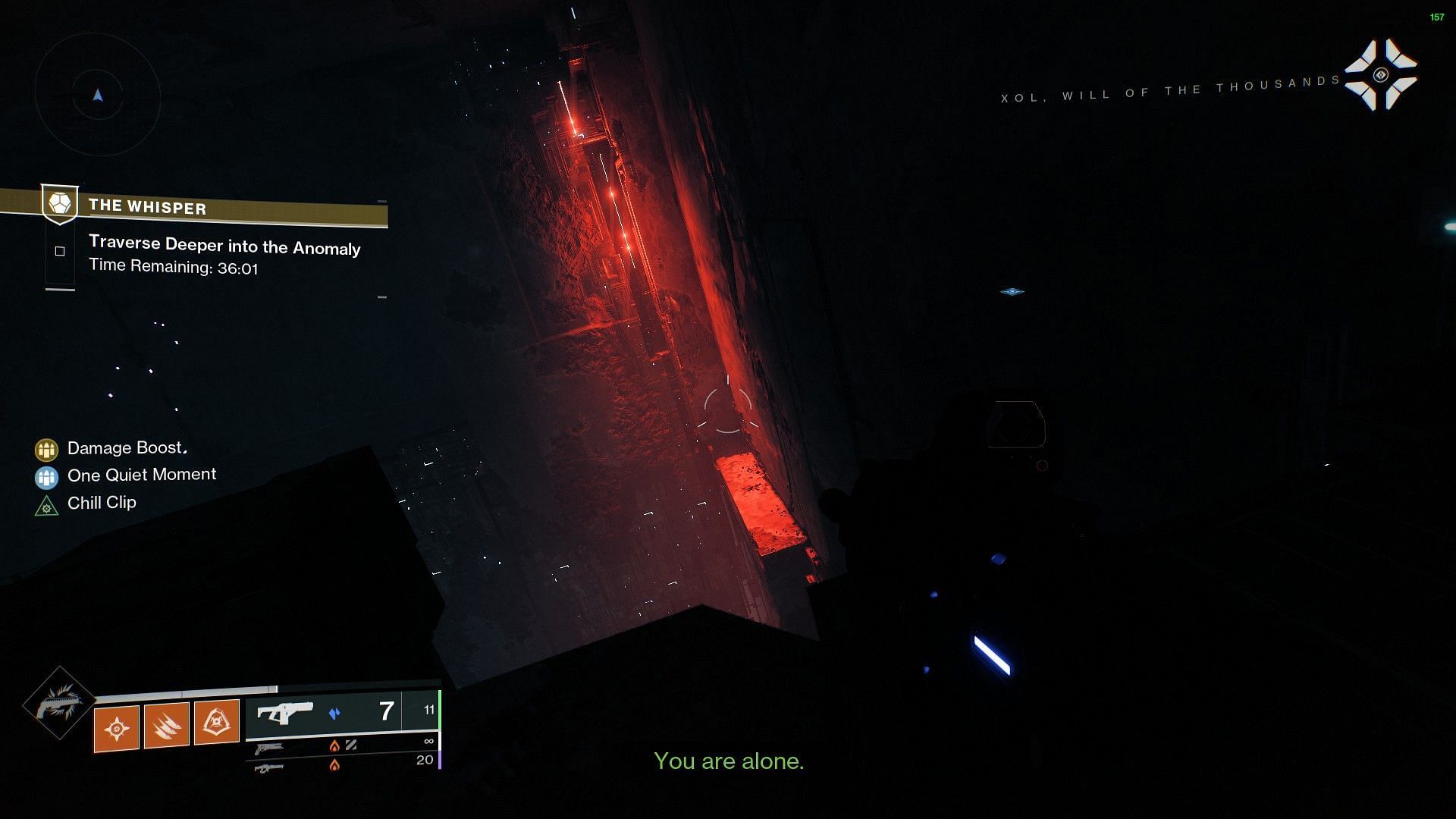 Red light ledges at the start of the jumping puzzle (Image via Bungie)