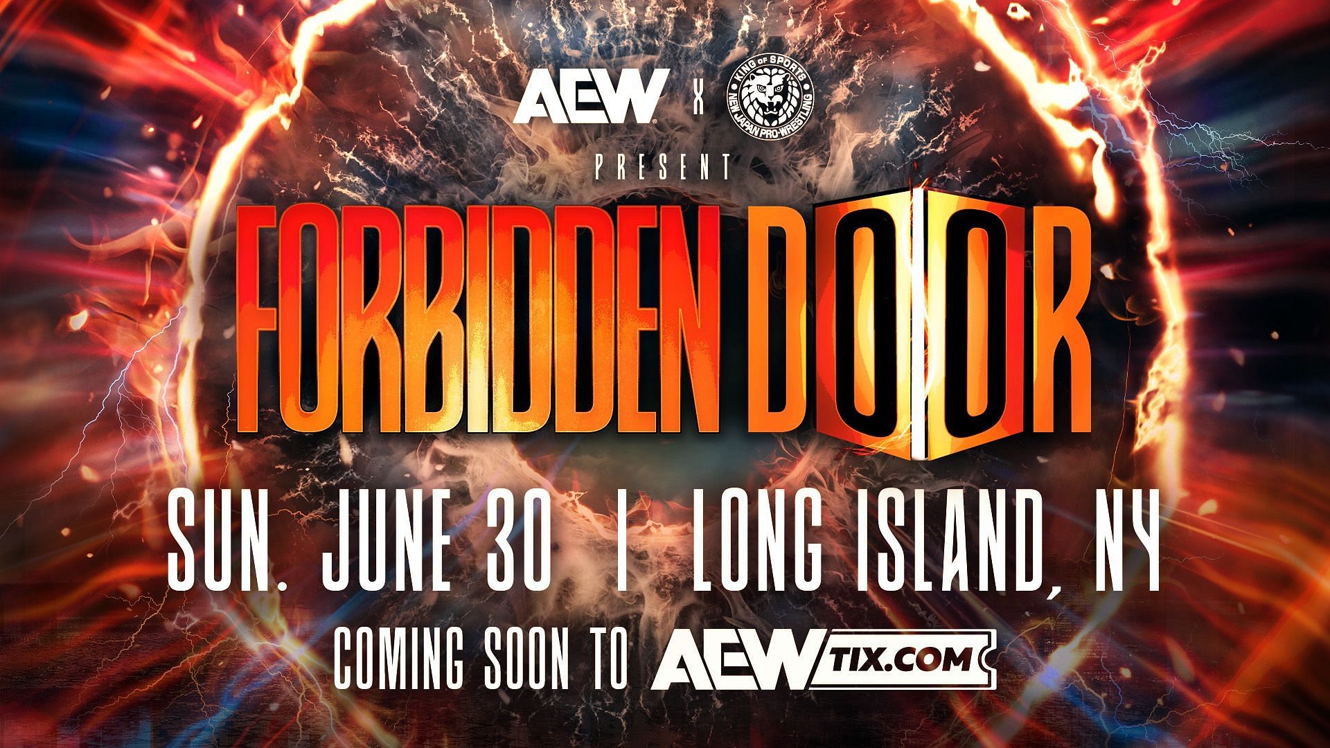 The official logo for AEW x NJPW Forbidden Door 3