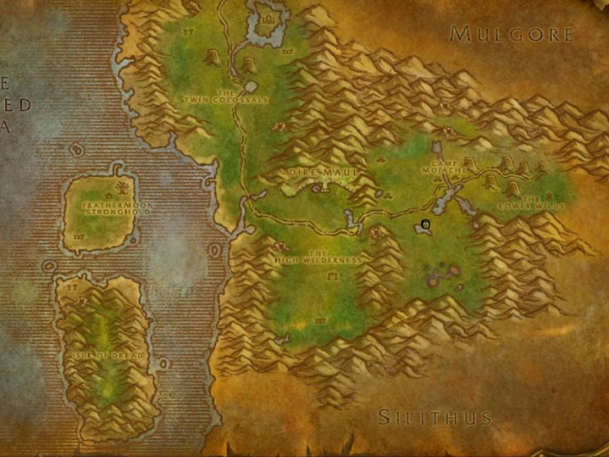 This is the location of the Diseased Forest Walker in WoW Classic SoD Phase 3 for this Warlock Rune. (Image via Blizzard Entertainment)