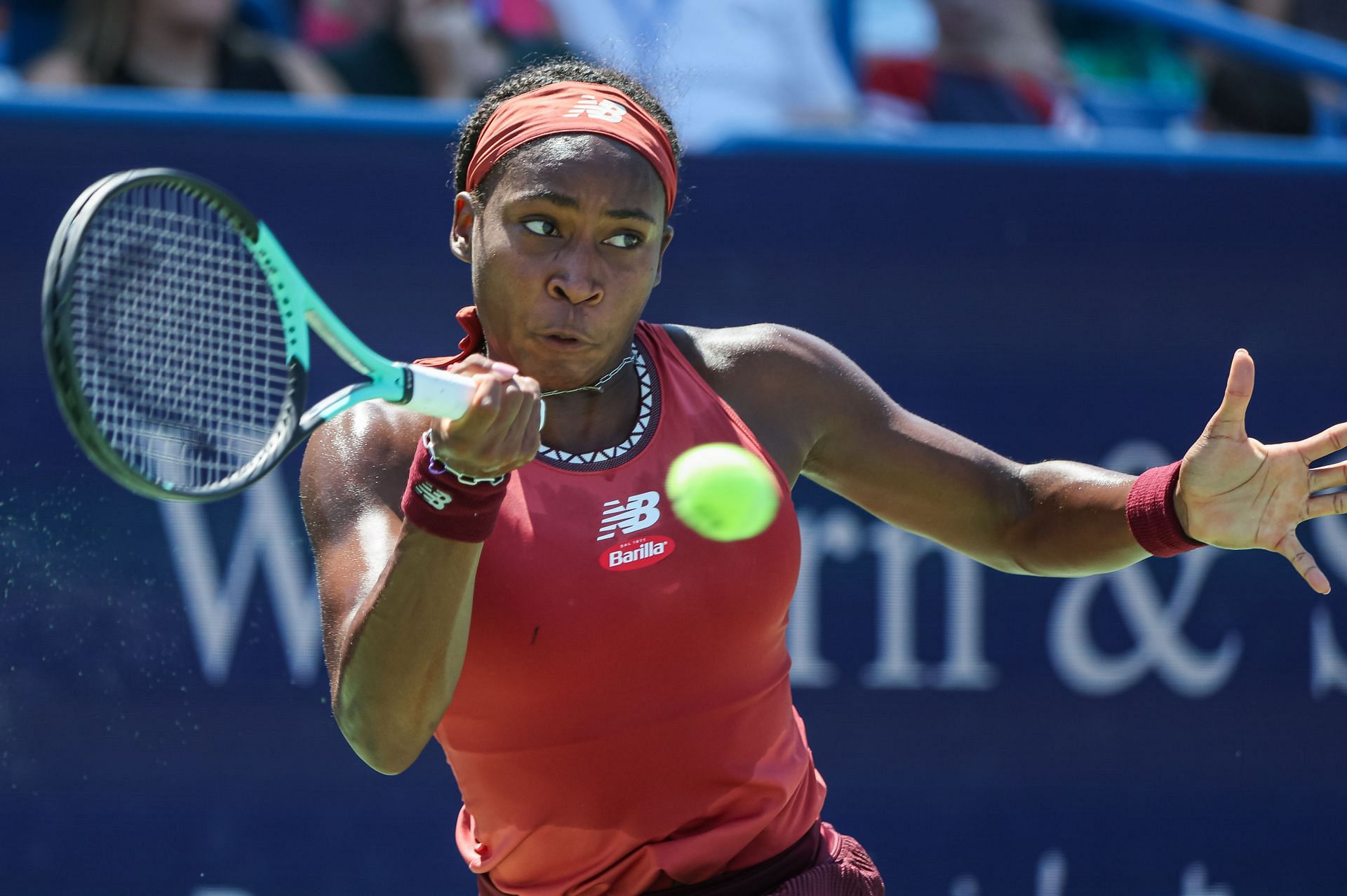 Coco Gauff in action at the Western &amp; Southern Open in Cincinnati