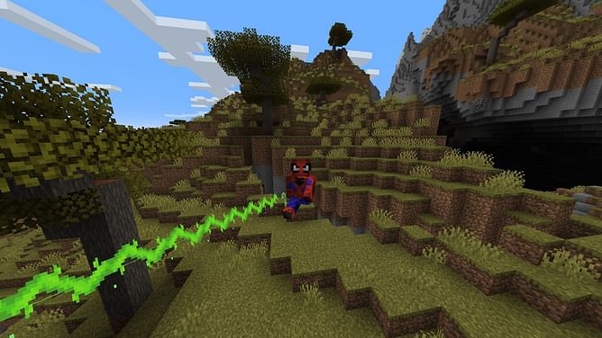 Minecraft Poisonous Potato update's grappling hook turns you into Spider-Man
