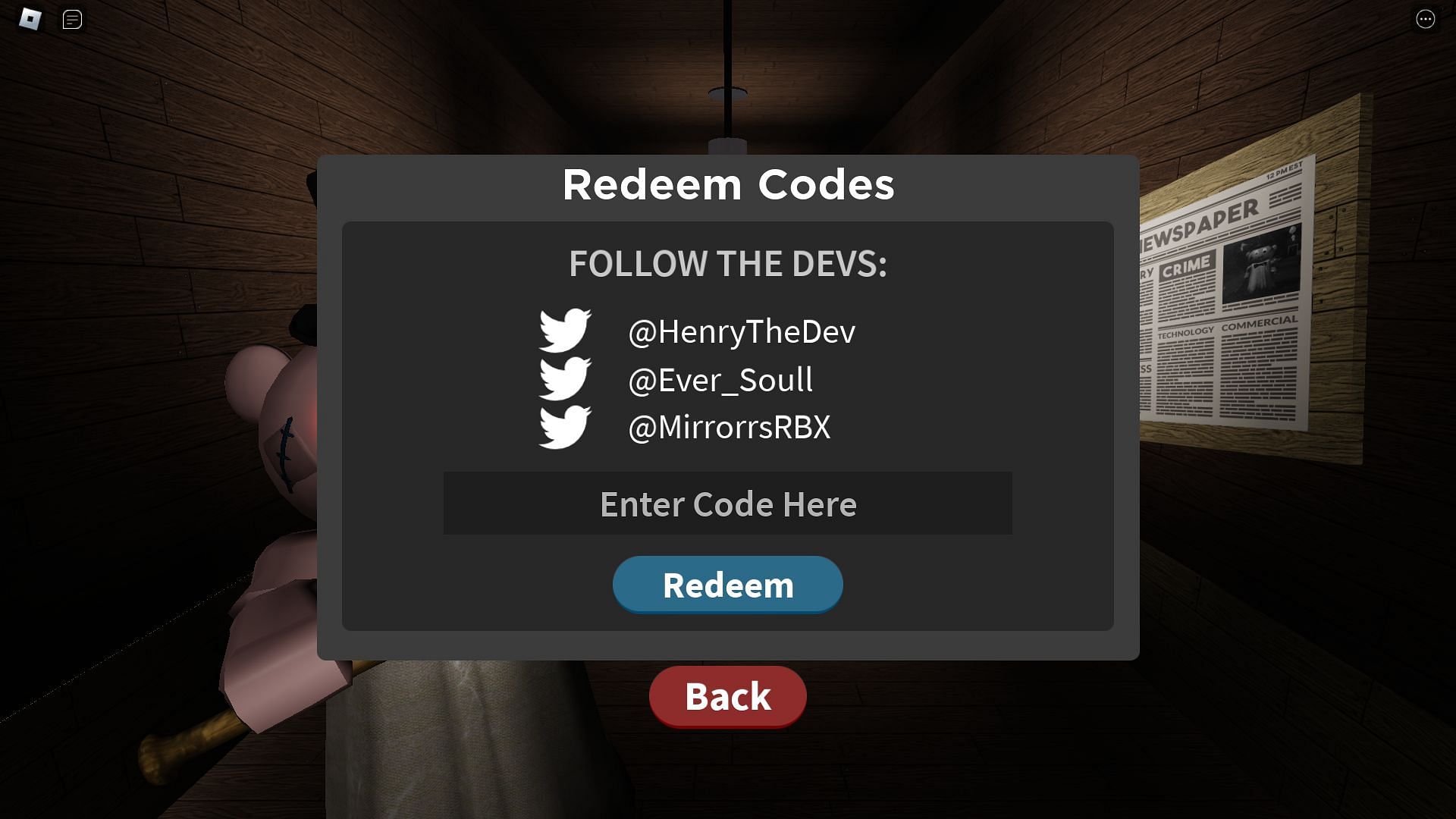 Active codes for Puppet (Image via Roblox)