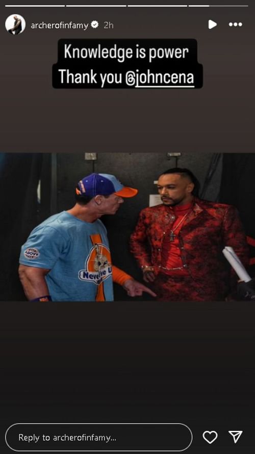 A screengrab of Damian Priest's Instagram Story.