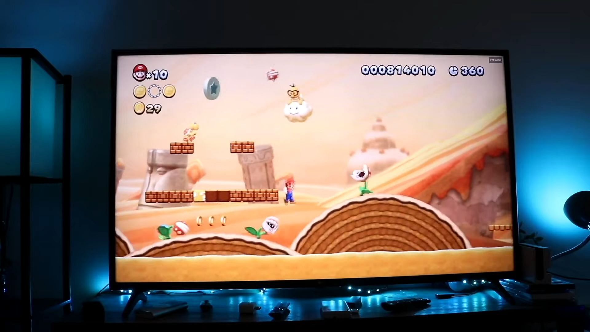 Nintendo Wii U running Mario on a TV (Image via Simple Alpaca/YouTube)