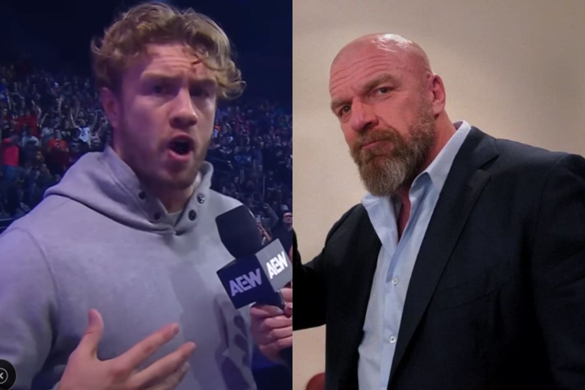 The Will Ospreay Triple H feud seems to be heating up [Image Source: AEW Youtube and Triple H Instagram]