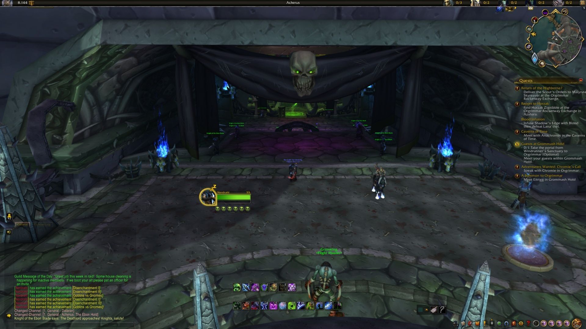 The Class Halls were a fantastic way to come together with like-minded Death Knights (Image via Blizzard Entertainment)