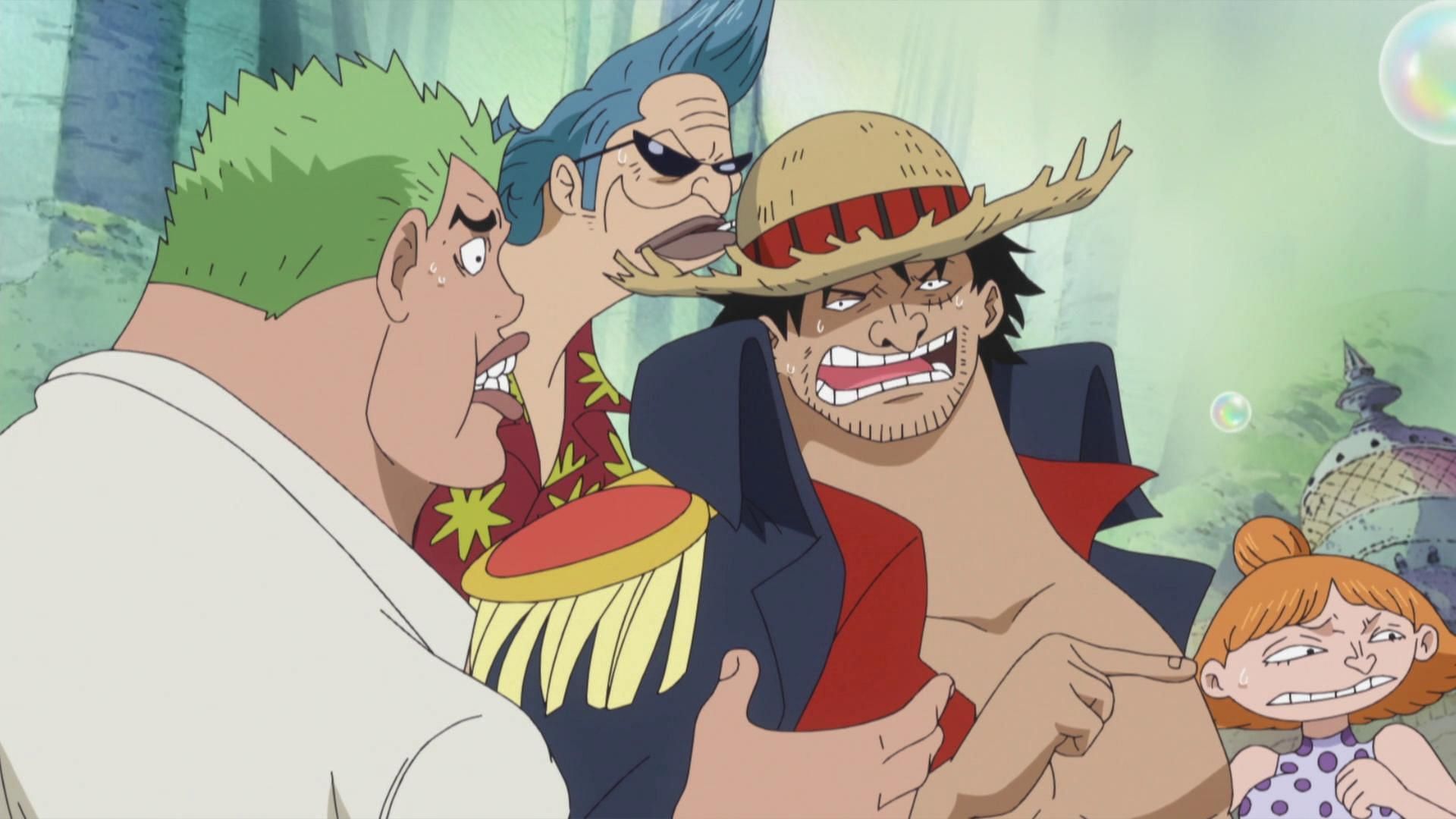 The fake Straw Hat Pirates as seen in the One Piece anime (Image via Toei Animation)