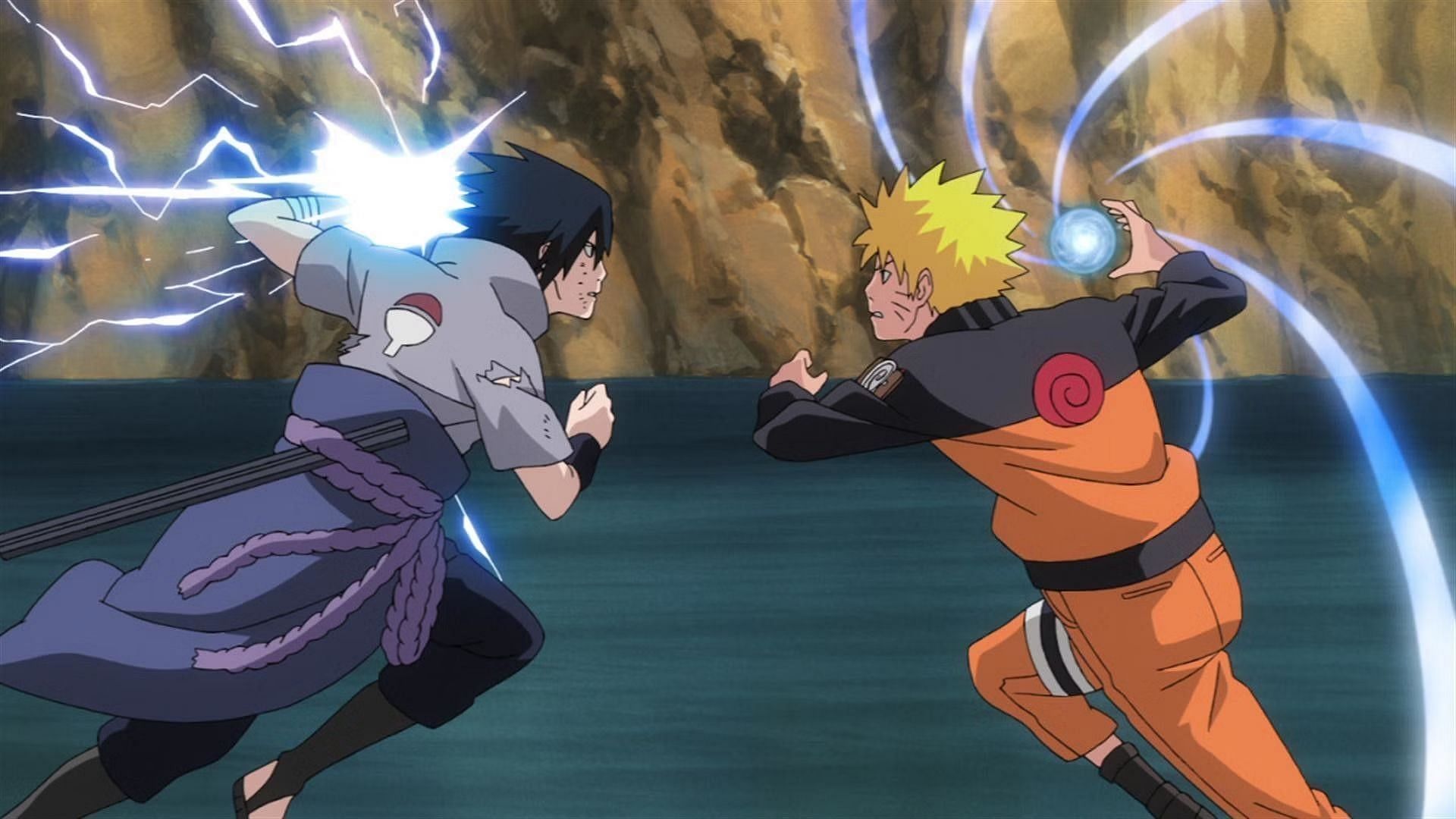 Naruto vs Sasuke as seen in the anime (image via Pierrot)