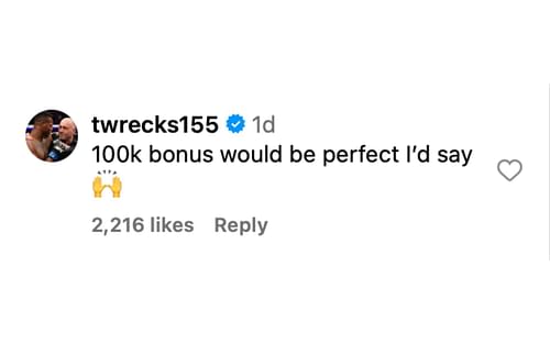 Terrance McKinney reacting to Tim Means' request for $300 thousand bonuses [via @mmajunkie on Instagram]